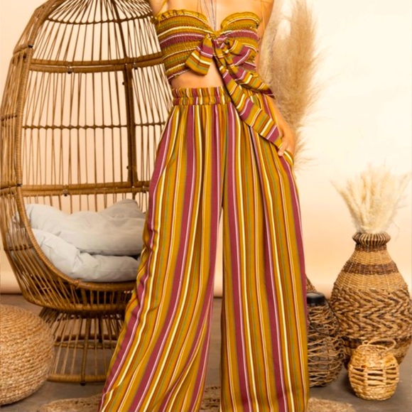 Two Piece Boho style jumpsuit set - Picture 4 of 7
